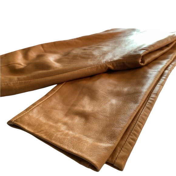 DANIER Caramel Brown Lamb Leather Pants - Picture 11 of 14